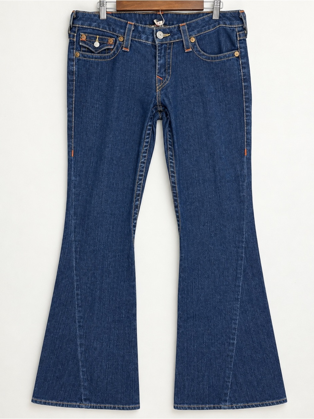 True Religion Joey Jeans Women’s 32 Dark Wash Bootcut Flare Y2K Horseshoe